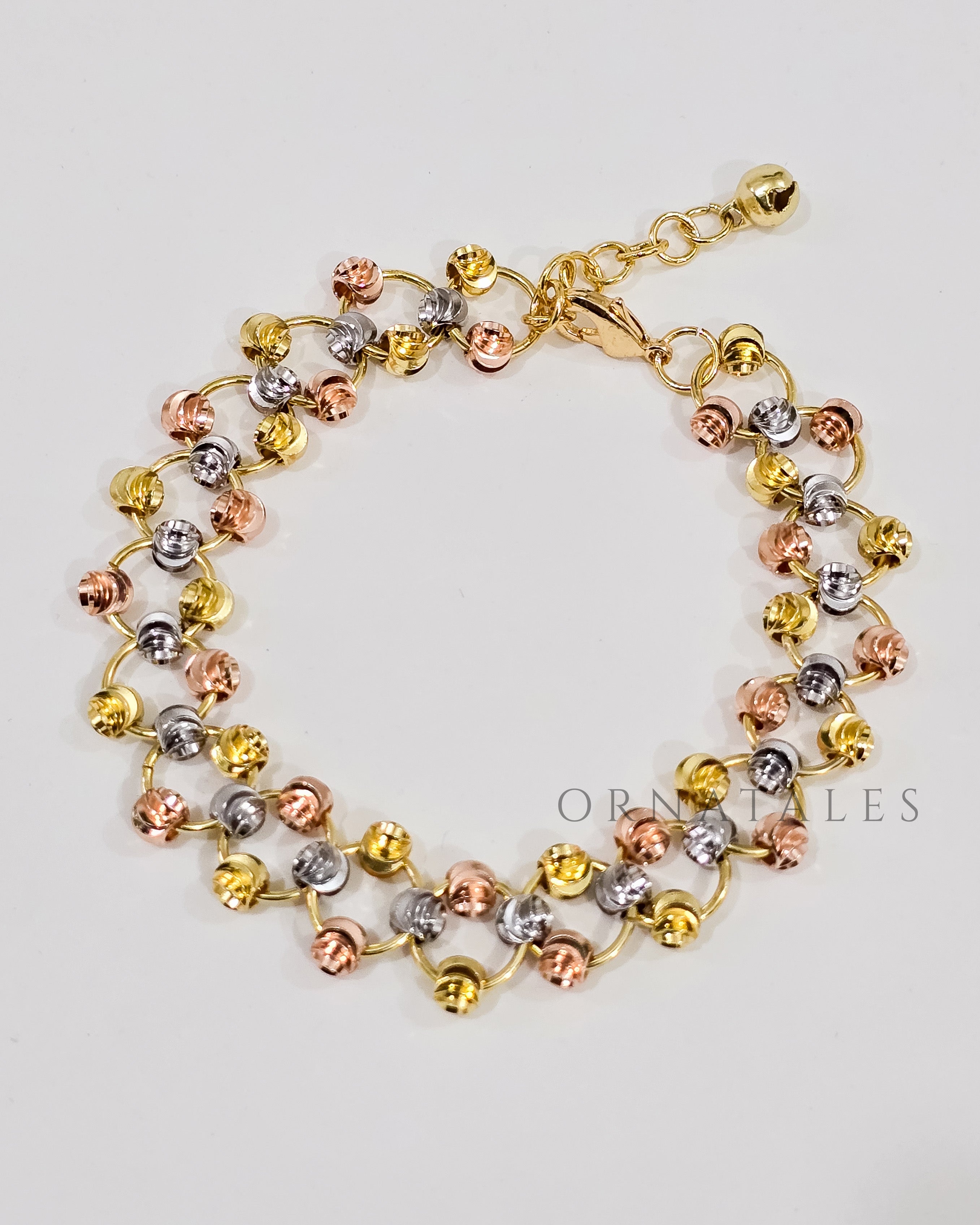 Premium Dubai Gold Plated Three-Tone Bracelet