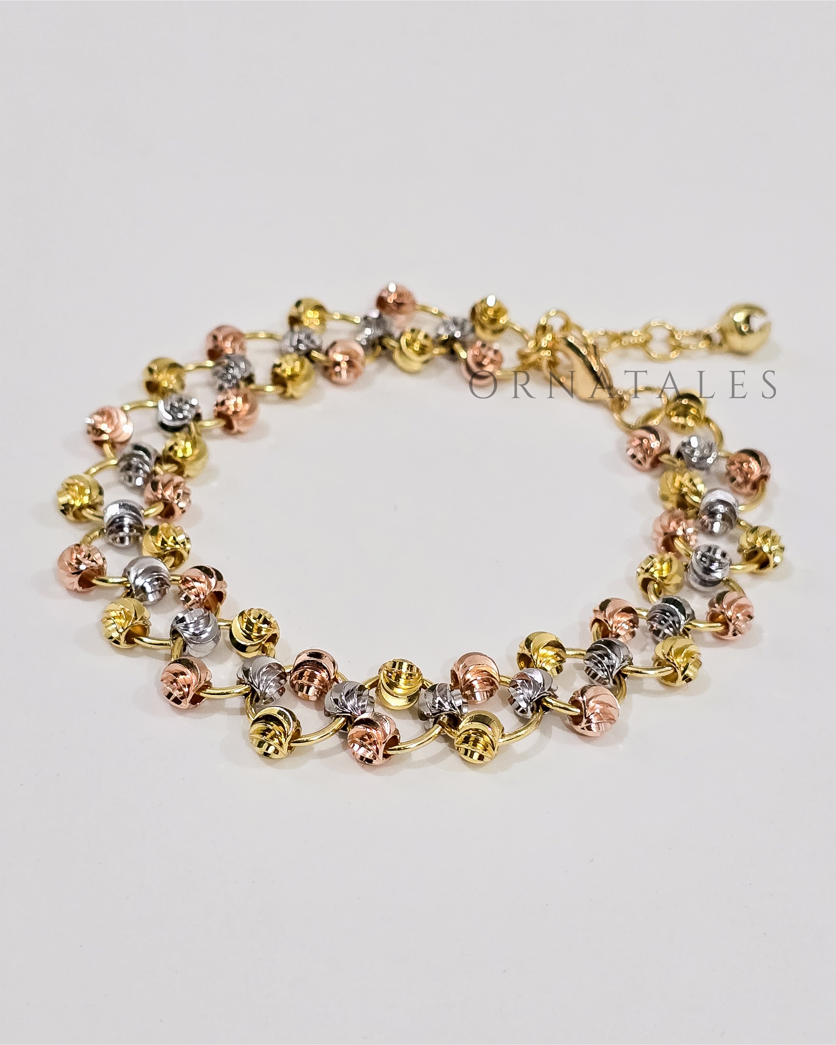 Premium Dubai Gold Plated Three-Tone Bracelet