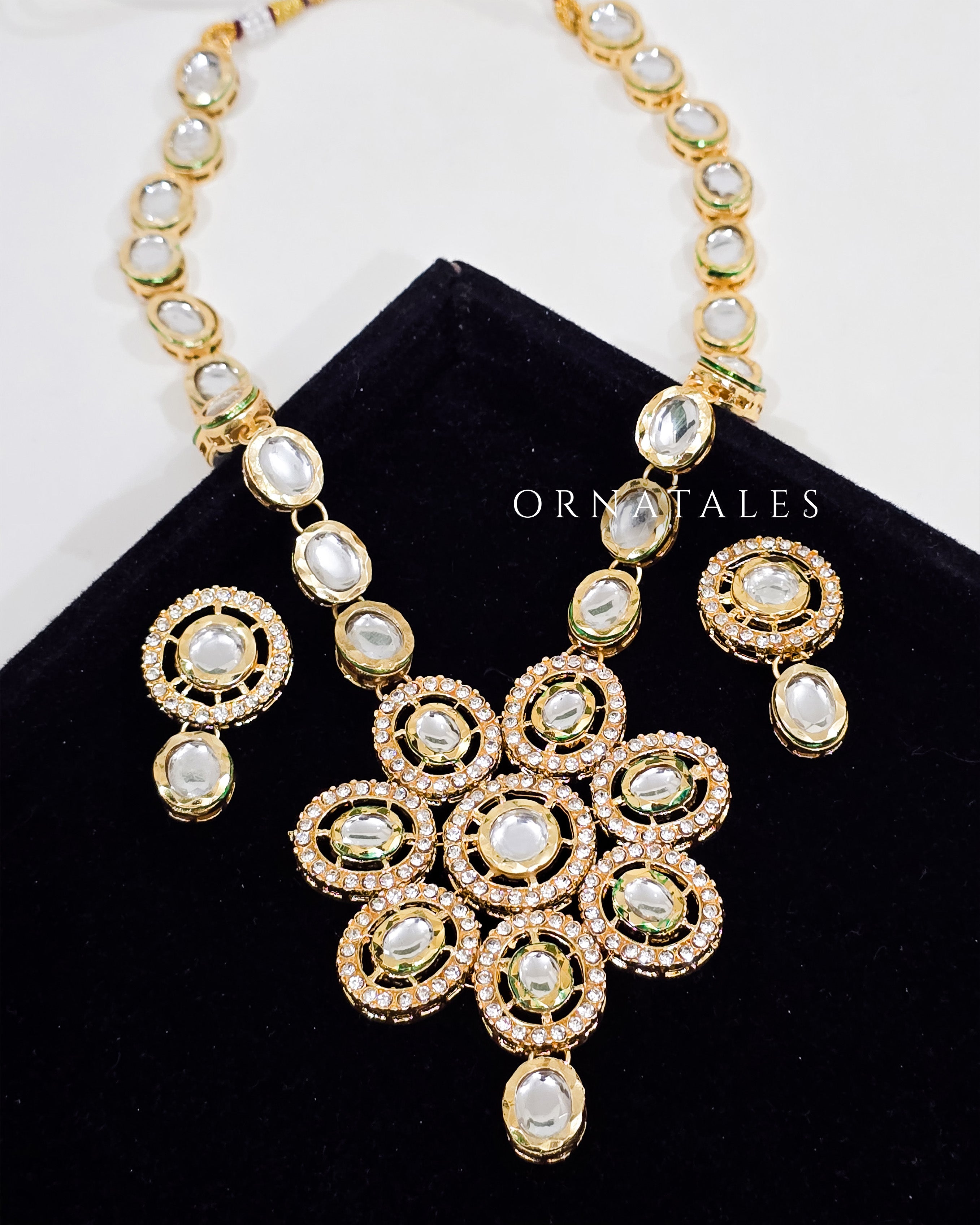 Padmabati Long Kundan Necklace Set with Meenakari Back – Statement Bridal Jewellery