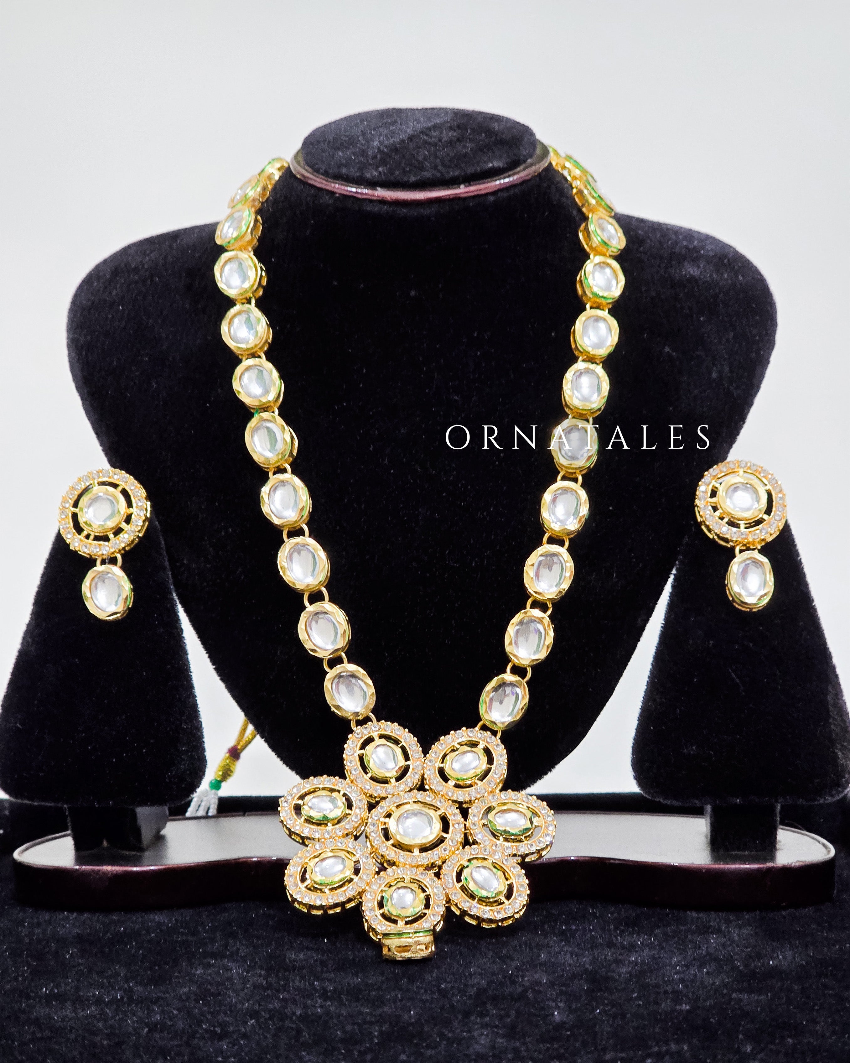 Padmabati Long Kundan Necklace Set with Meenakari Back – Statement Bridal Jewellery