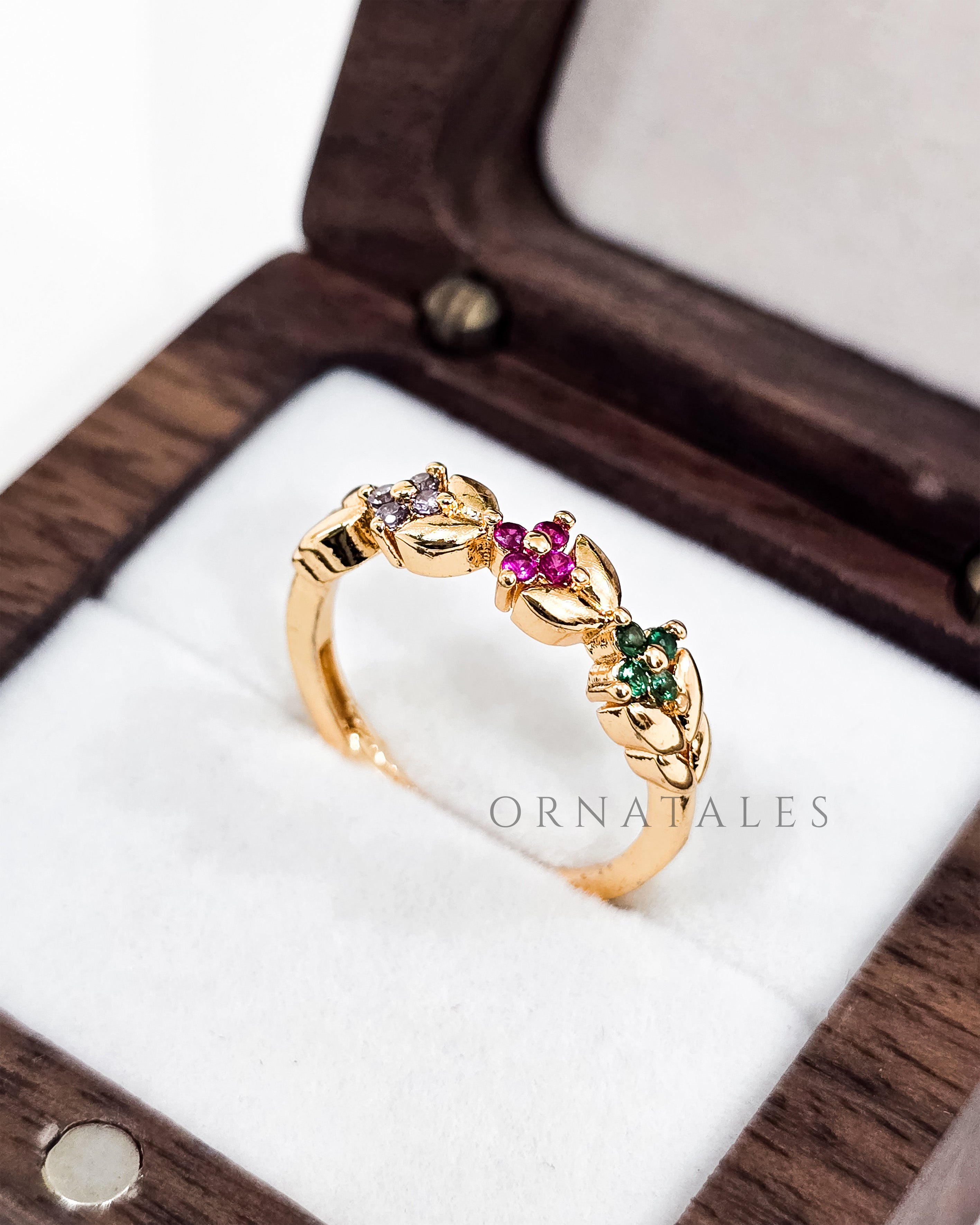 Festive Garden – Multi-Stone Floral Ring