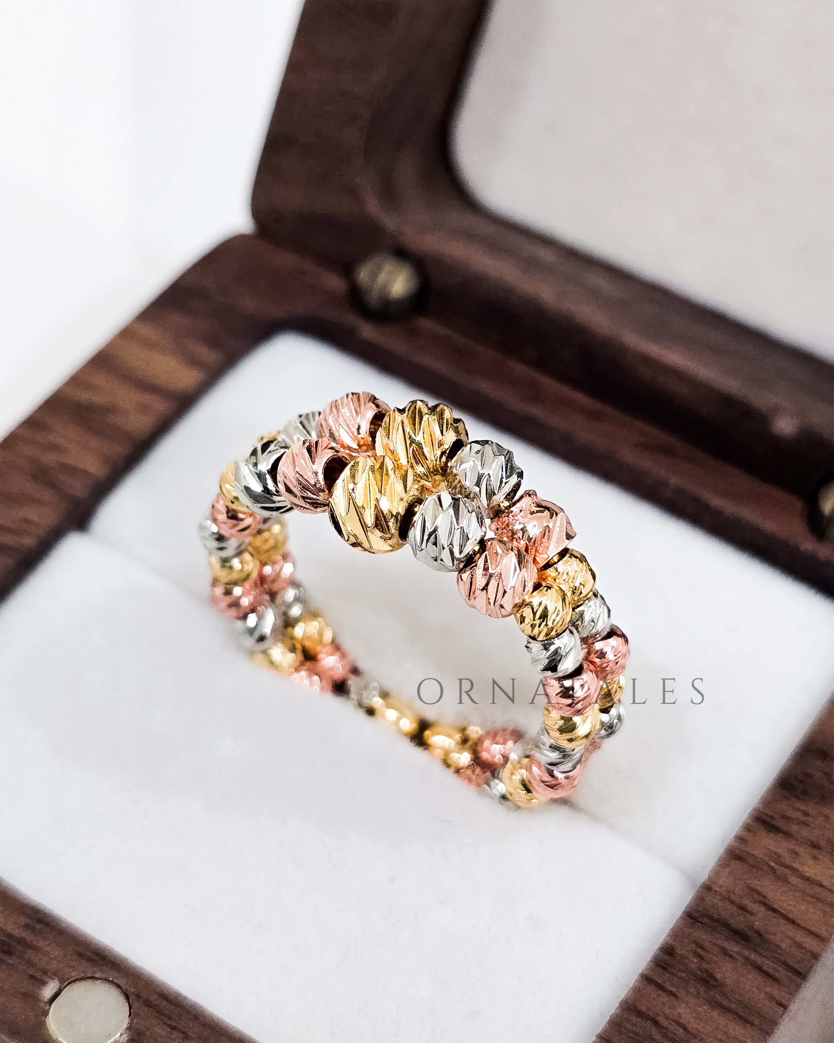 Dubai Tricolor Luxe – 925 Sterling Silver Designer Ring
