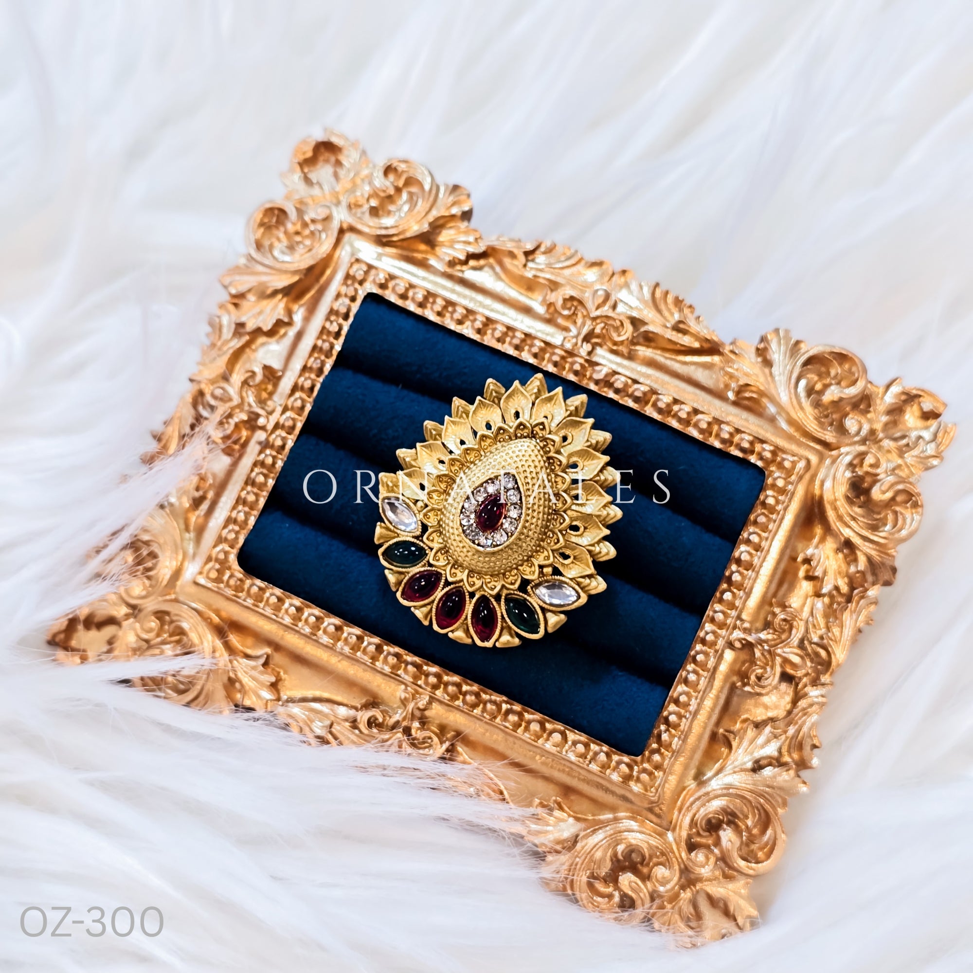 Matte Finish South Indian Temple Design Ring – Antique Look 1001